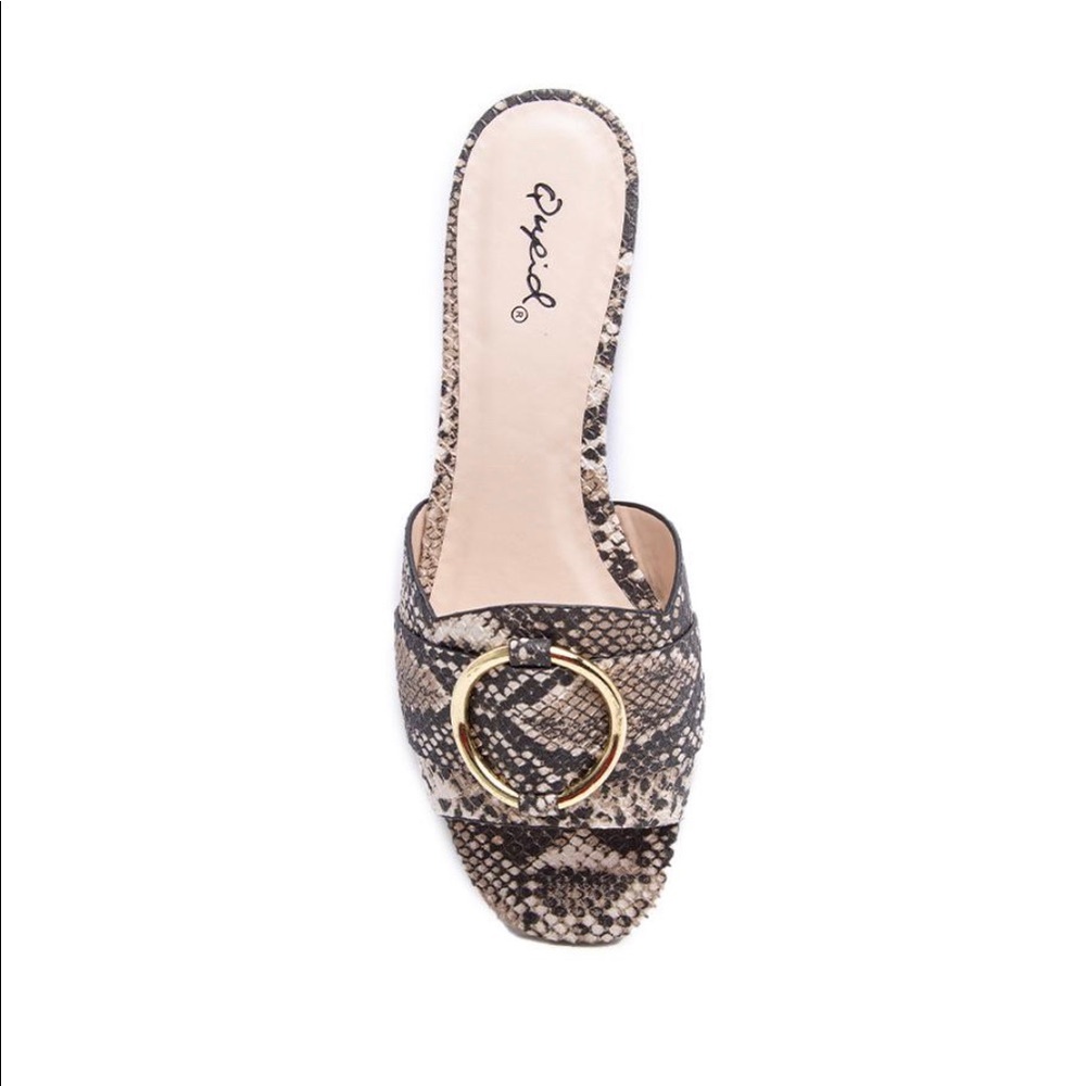 Beige brown snake one band slide sandals - Picture 4 of 4